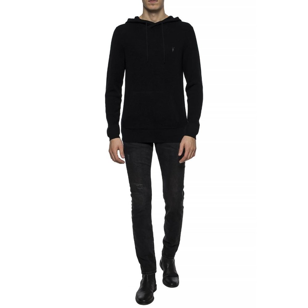 AllSaints Men's Black Ivar 100% Merino Long Sleeve Hoodie size XS - Picture 16 of 16